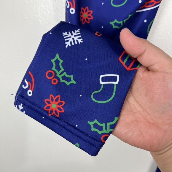 Tipsy Elves Leggings Women Extra Large Neon Holiday Christmas All Over Print - Picture 9 of 11